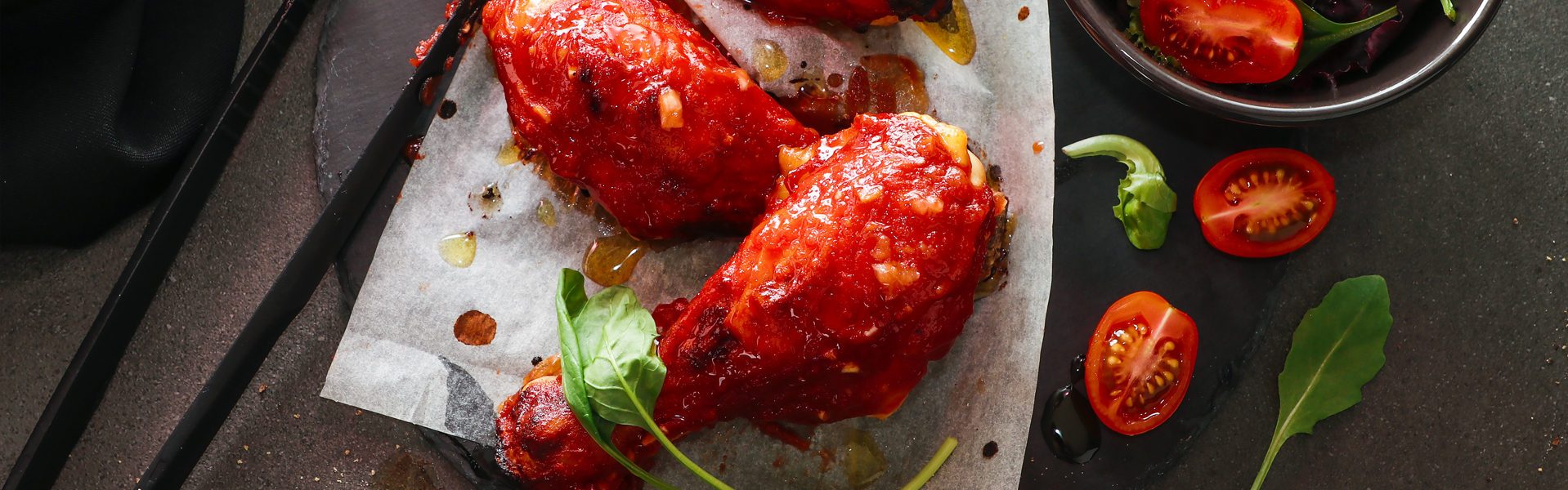 Chicken drumsticks in BBQ sauce