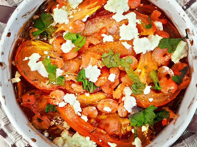 Secondi: Coniglio con feta e pomodorini