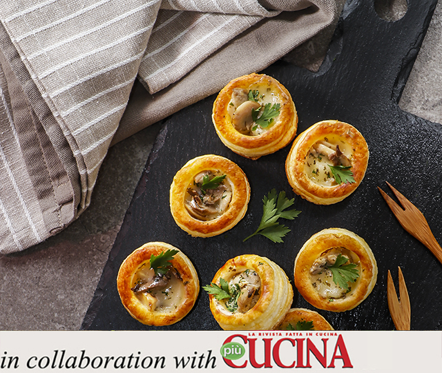 Specialista by Glem :  Vol-au-vent stuffed with taleggio cheese and courgettes