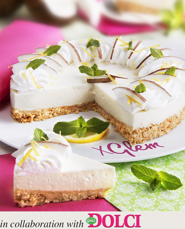 Coconut and mint cheesecake