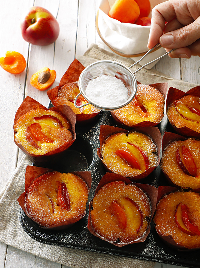 Peach and apricot muffins