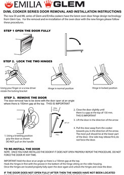 DI and ML model cooker door removal instructions