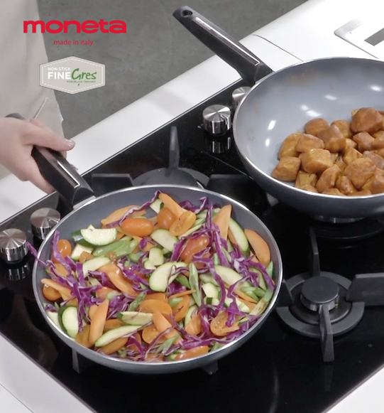A Glem hob and Moneta pans join forces in Agnese’s recipes! 