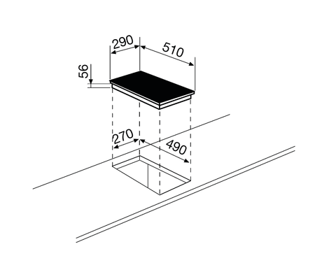 Disegno tecnico Piano cottura a induzione - GTI322 - Glem Gas