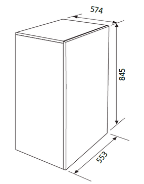 Dessin technique Table top blanc - GRTF110WH - Glem Gas