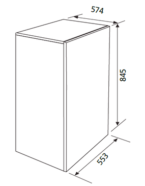 Dessin technique Table top blanc - GRTF11A - Glem Gas