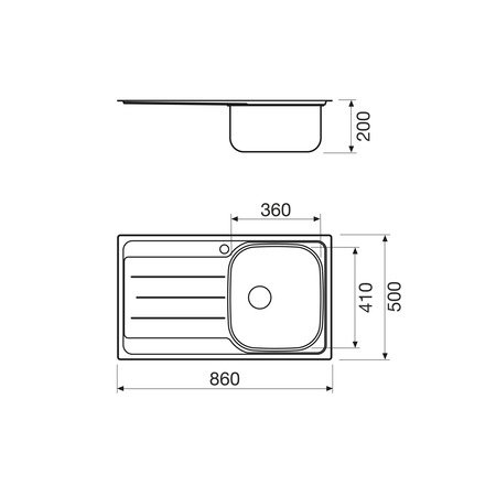 Disegno tecnico Lavello Inox - L1G86XD3 - Glem Gas