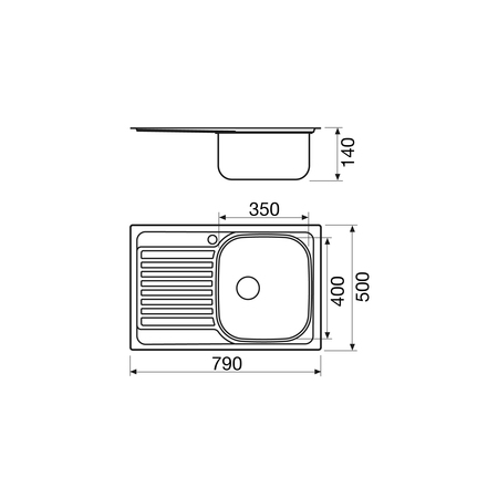 Disegno tecnico Lavello Inox - GL179XD - Glem Gas