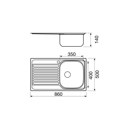 Disegno tecnico Lavell Inox - GL186IXD - Glem Gas