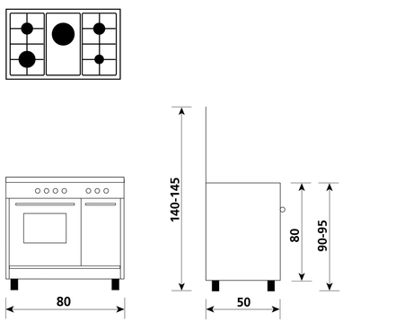 Disegno tecnico Forno Elettrico + Grill Elettrico - AR856EI - Glem Gas