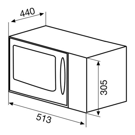 Dessin technique Micro-ondes pose libre 25 L blanc - GMF254WH - Glem Gas