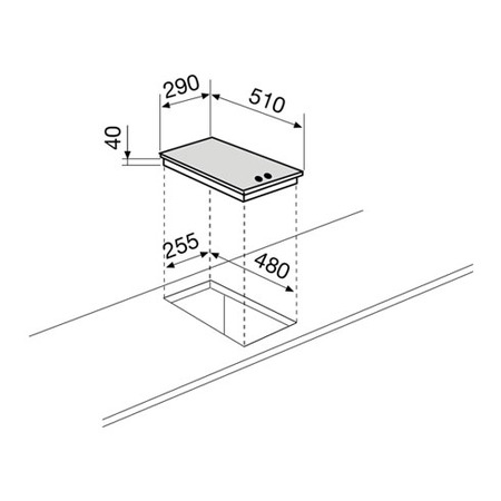 Dessin technique Domino électrique inox - GT320IX - Glem Gas