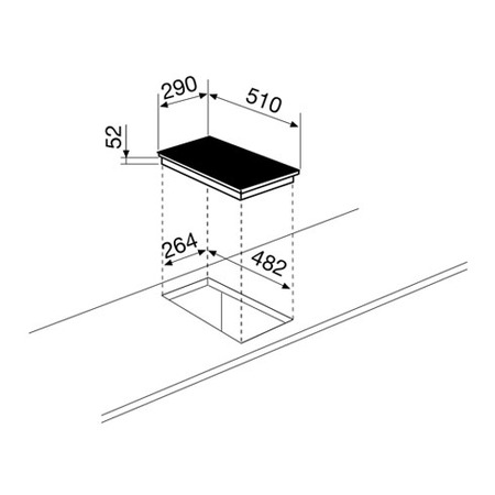 Technical drawing Induction hob 30 cm - GTI322 - Glem Gas