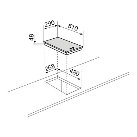 Dessin technique Domino verre gaz noir - GV32BK - Glem Gas