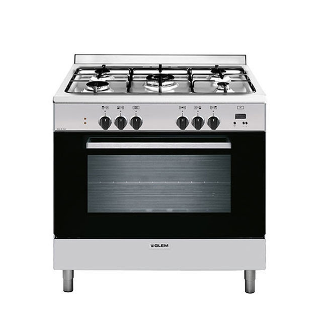90x60 Stainless Steel cooker with Fan Forced electric oven