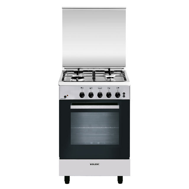 GA550MIX Cuisinière gaz émail lisse 53 x 50 cm inox, Cuisson produits –  Glem Gas