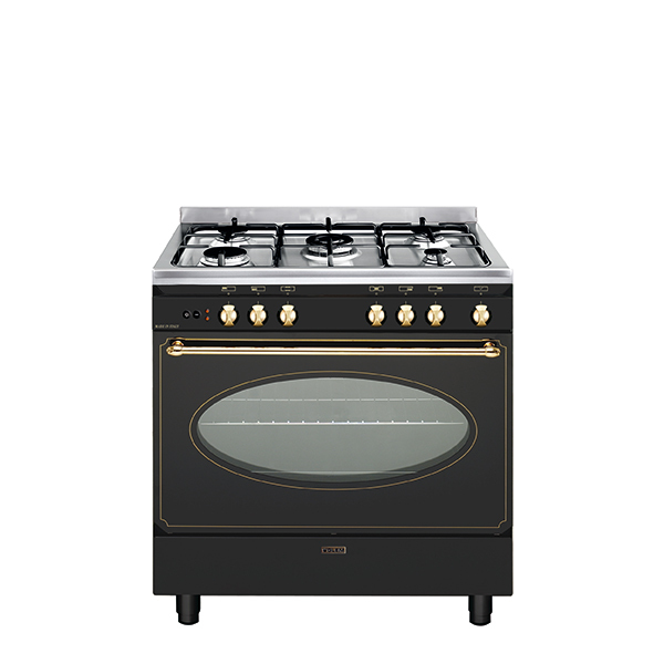 Cuisinière rustique électrique catalyse 80 x 50 cm noire/inox - GU850CER