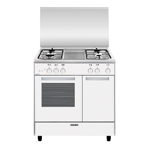 Cuisinière 90cm 5 gaz 2 fours electrique Glem GXD96CVBR - Vigier