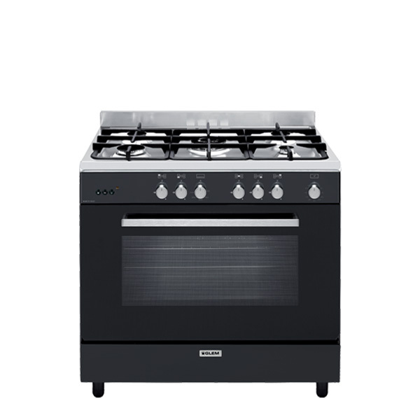 Cuisinière gaz catalyse 90 x 60 cm noire/inox - GE960CMBK2