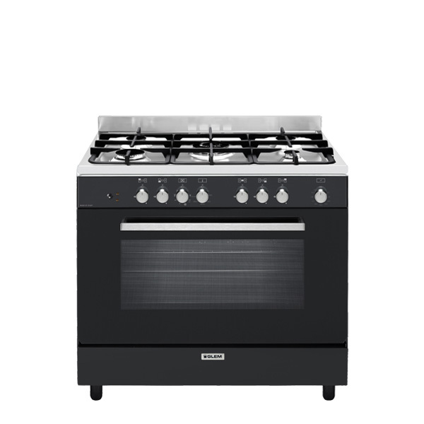 Cuisinière mixte catalyse 90 x 60 cm noire/inox