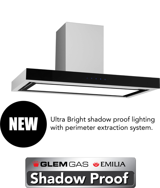 90 cm SS Square profile canopy with Shadow Proof Lighting