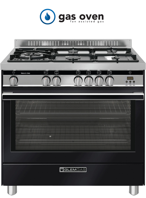 PREMIUM Matt Black 90cm Gas Cooker - GS965GGMB