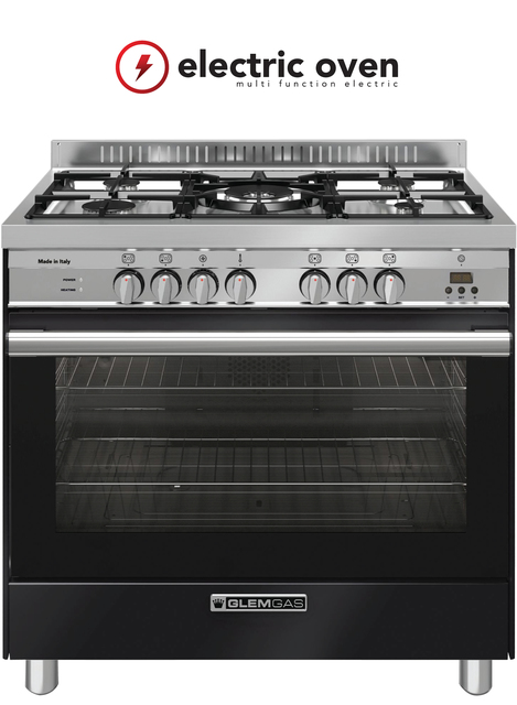 90cm Gloss Black Dual Fuel Cooker - GA965GEXN