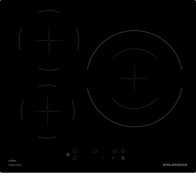 Table induction E•Line, 3 zones, foyer extra-large, 60 cm