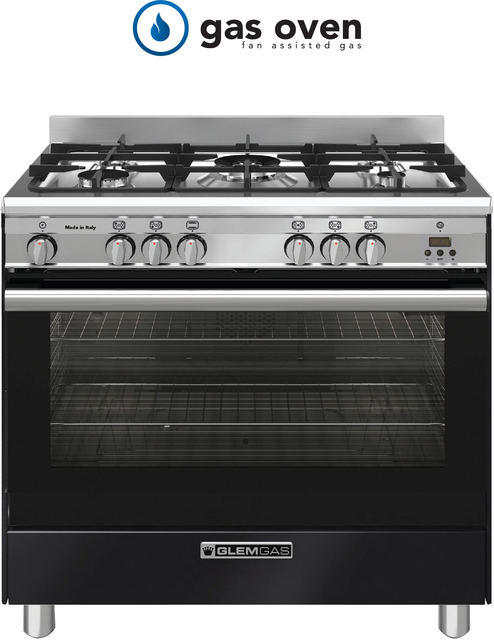 90cm Matt Black GAS Cooker