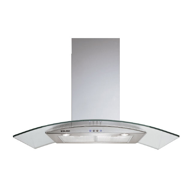 Hotte murale verre galbé 90 cm verre/inox - GHS971IX Hotte murale verre galbé 90 cm verre/inox - GHS971IX