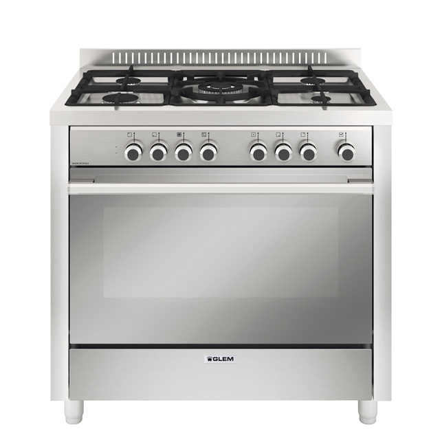 Glem UN965VX Unica Cocina cm. 90 x 60 - blanco 5 - fuegos horno 1 gas